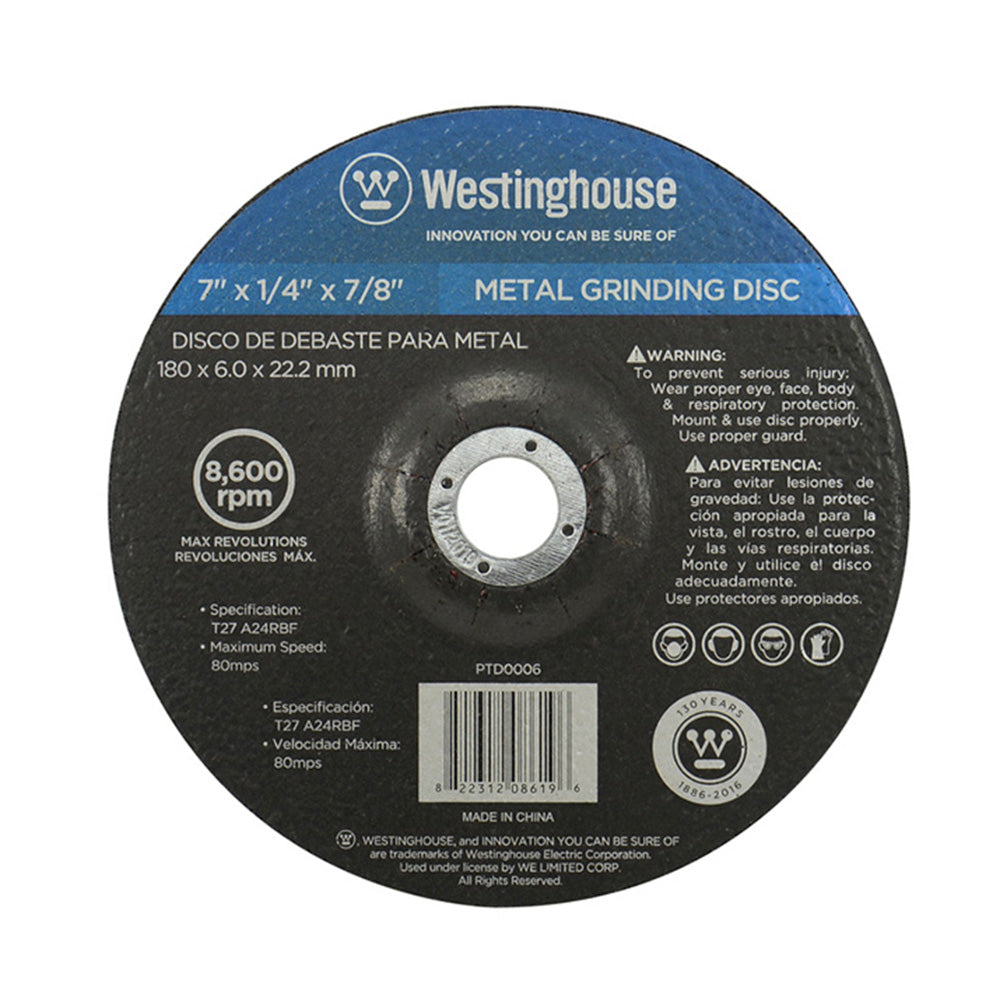 Disco de Desbaste para Metal Westinghouse de 7\