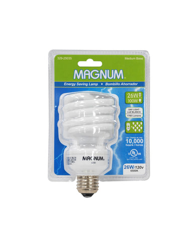 Bombillo Fluorescente Mini Espiral Ul 26 Watts Luz Blanca T2 10 MH 1 por empaque