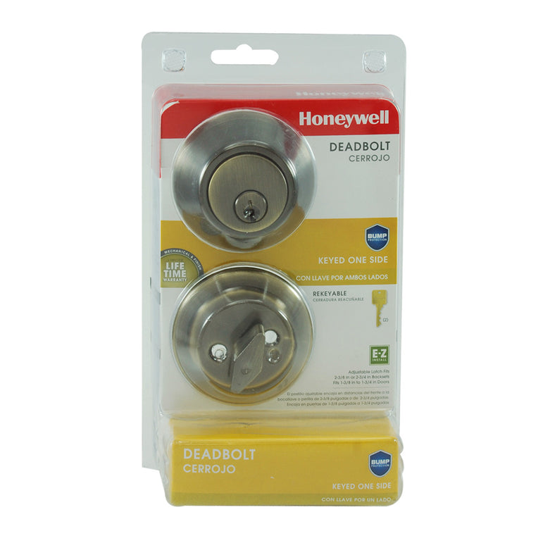 Cerradura de seguridad honeywell con cilindro simple de bronce antiguo