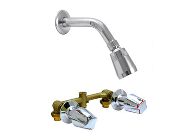 Llave Doble de Metal con Regadera para Baño