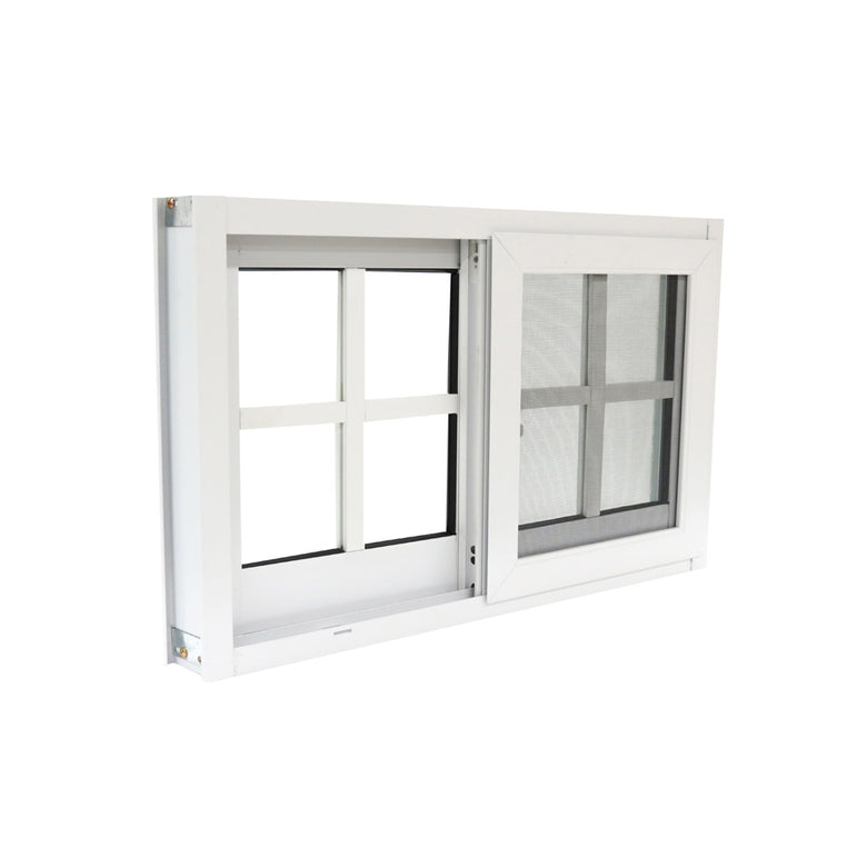 Ventana francesa blanca de aluminio de 90 x 90 cm